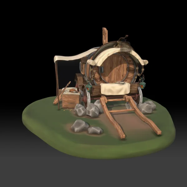 Traveling Wagon  Wandering Bard 3D Model